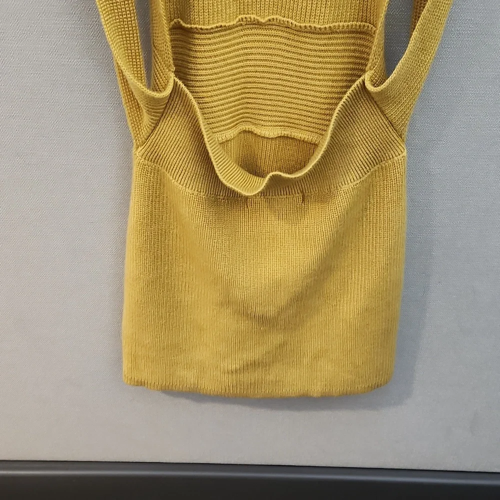 Free People Mustard Yellow Knit Bow Strap Dress